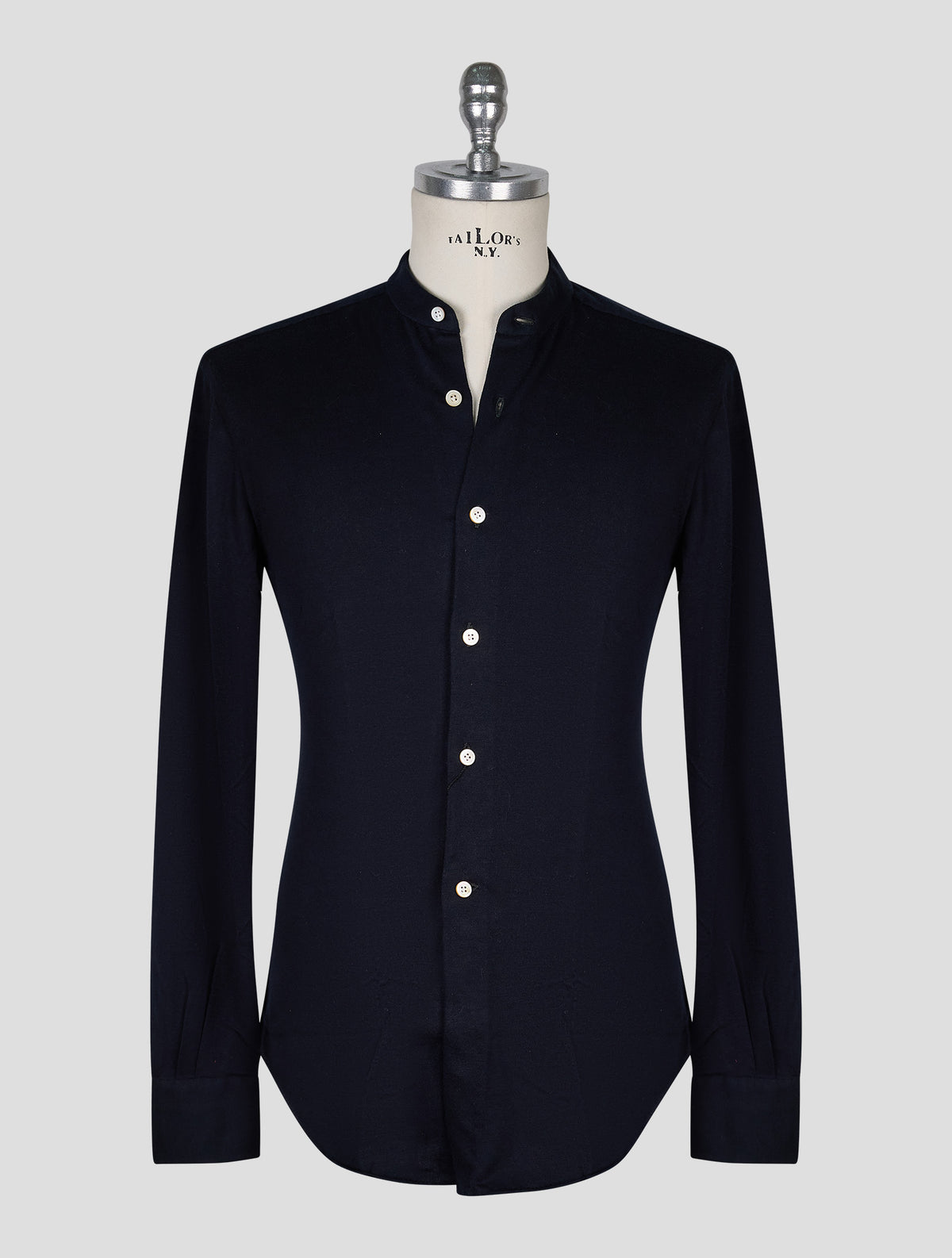 Kiton Dark Blue Cotton Cashmere Korean Shirt