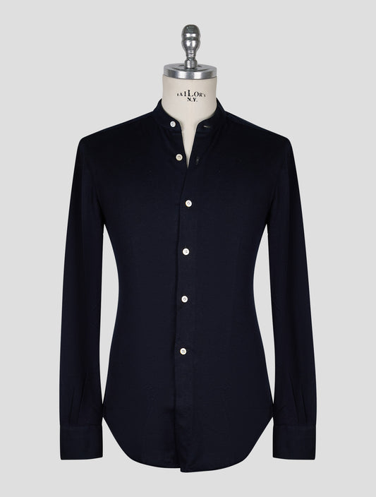 Kiton Dark Blue Cotton Cashmere Korean Shirt