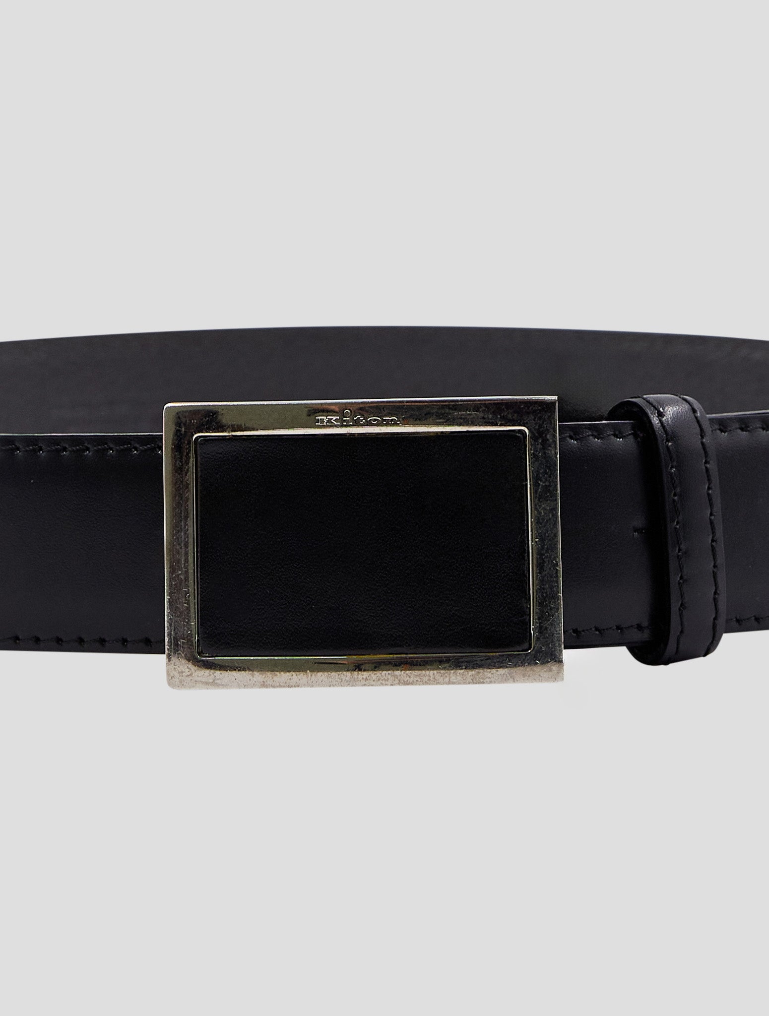 Kiton Black Leather Belt
