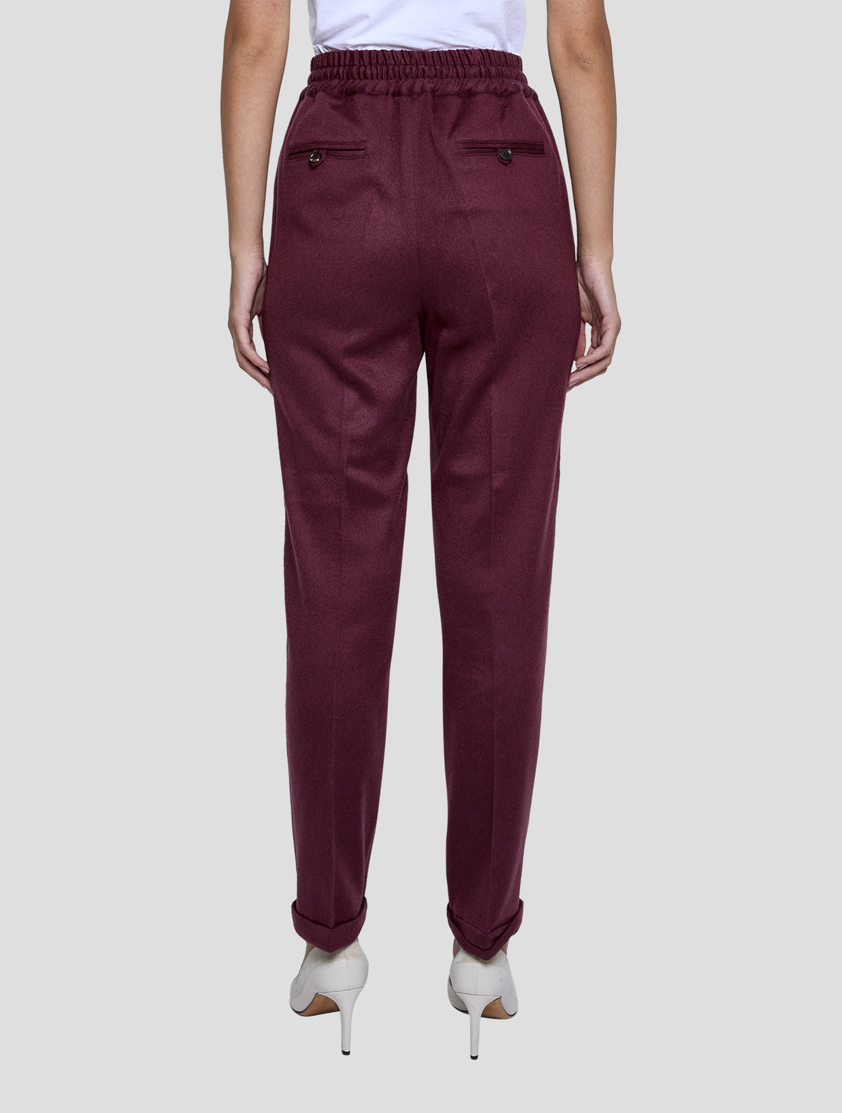 Kiton Burgundy Cashmere Ea Pants Women