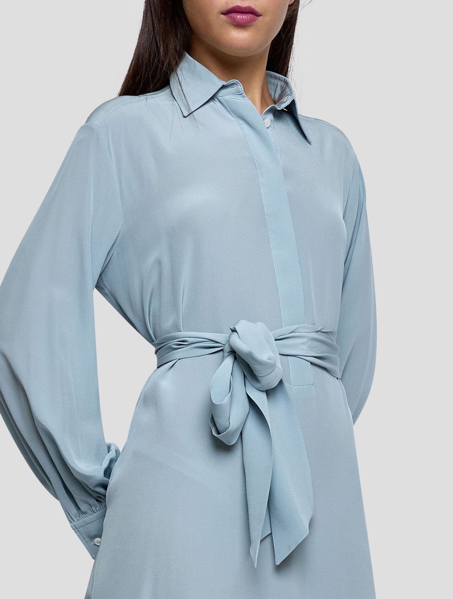 Kiton Light Blue Silk Dress Women