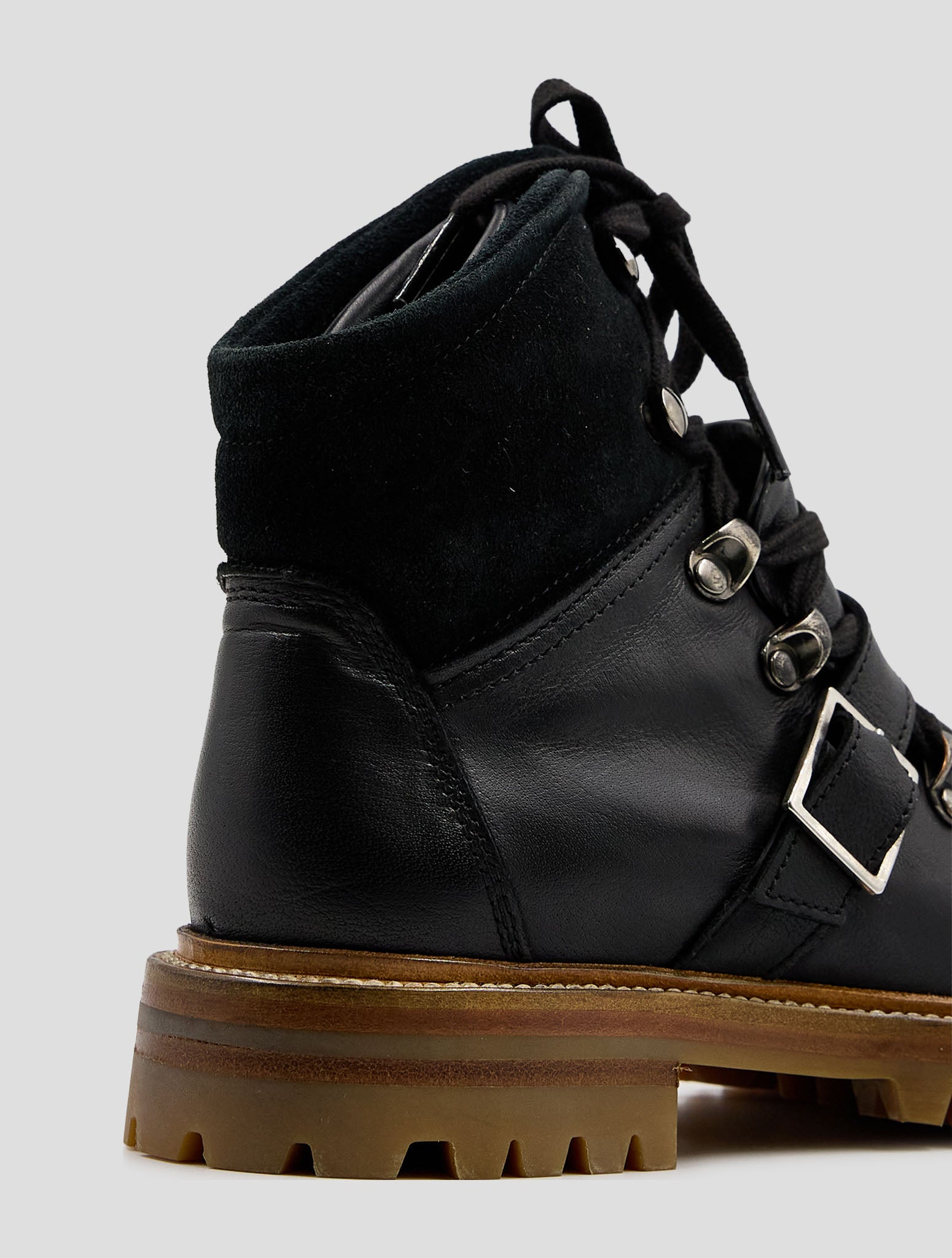 Kiton Black Leather Boots Women