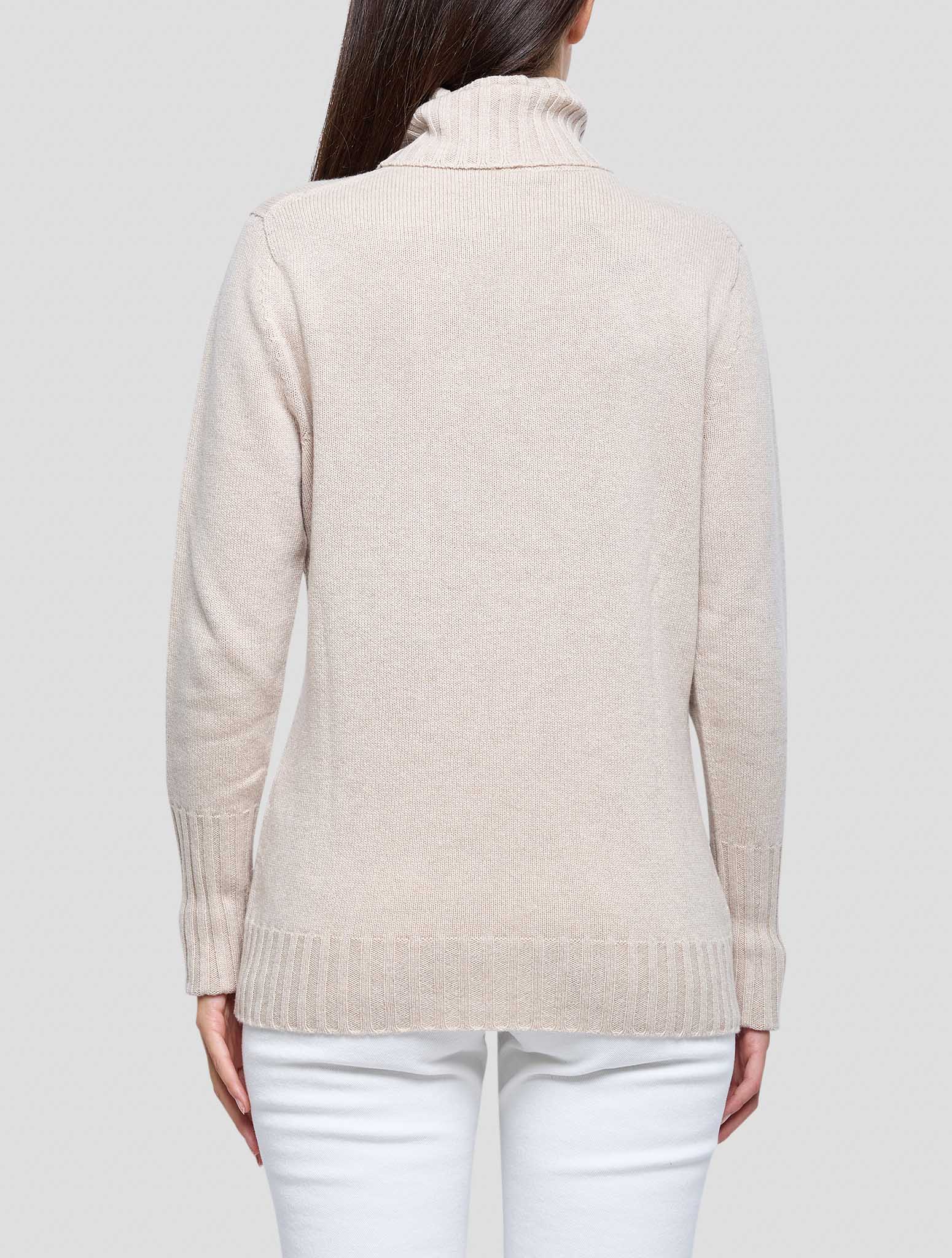 Kiton Beige Cashmere Sweater Turtleneck Women