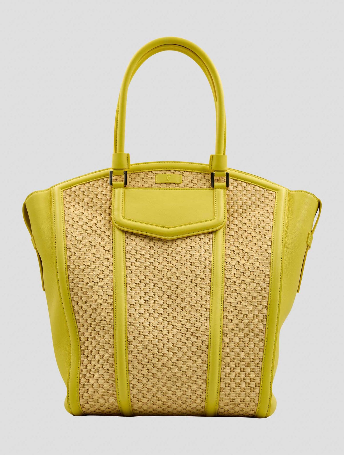 Kiton Beige Yellow Leather Suede Bag Women
