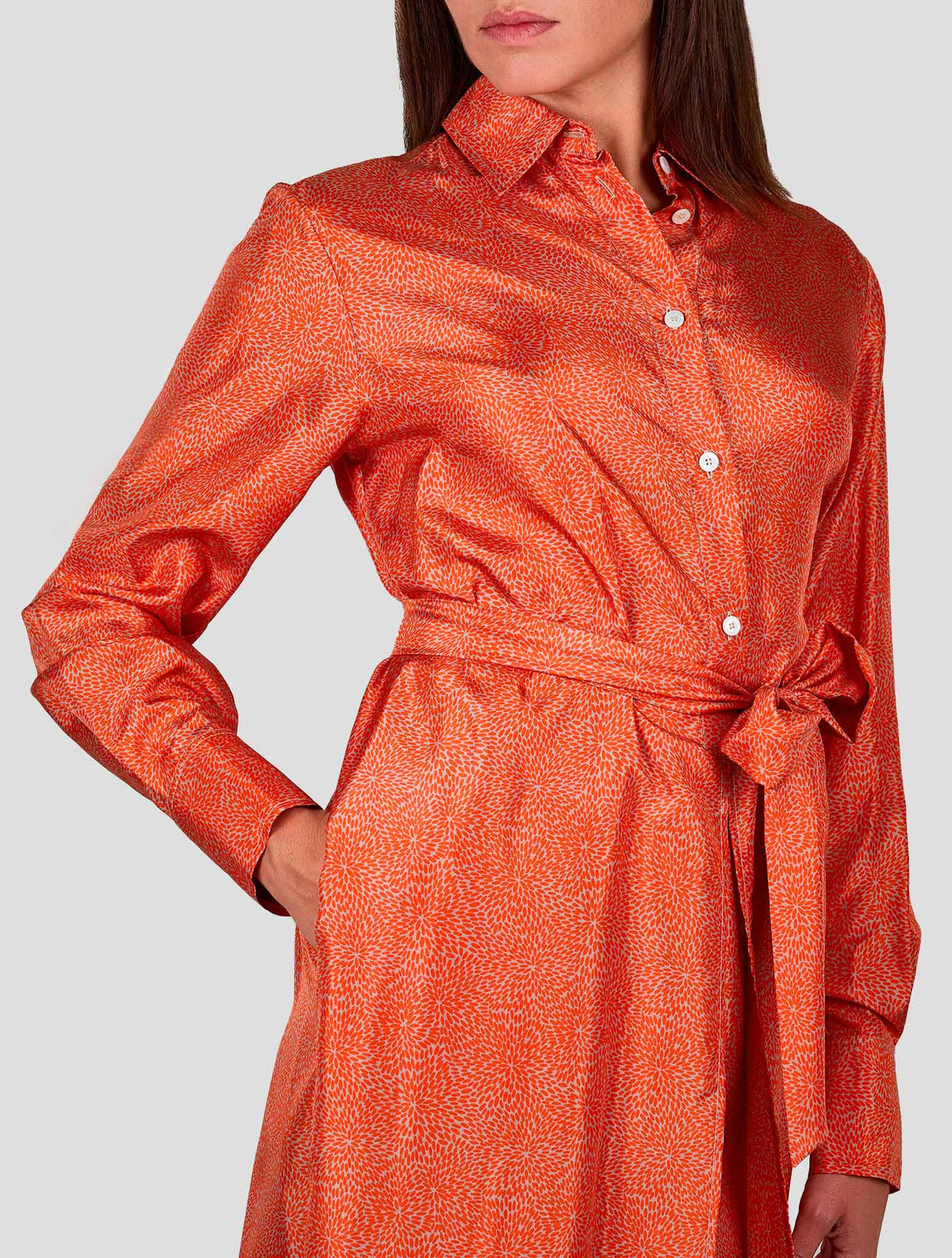 Kiton Orange Silk Dress Women