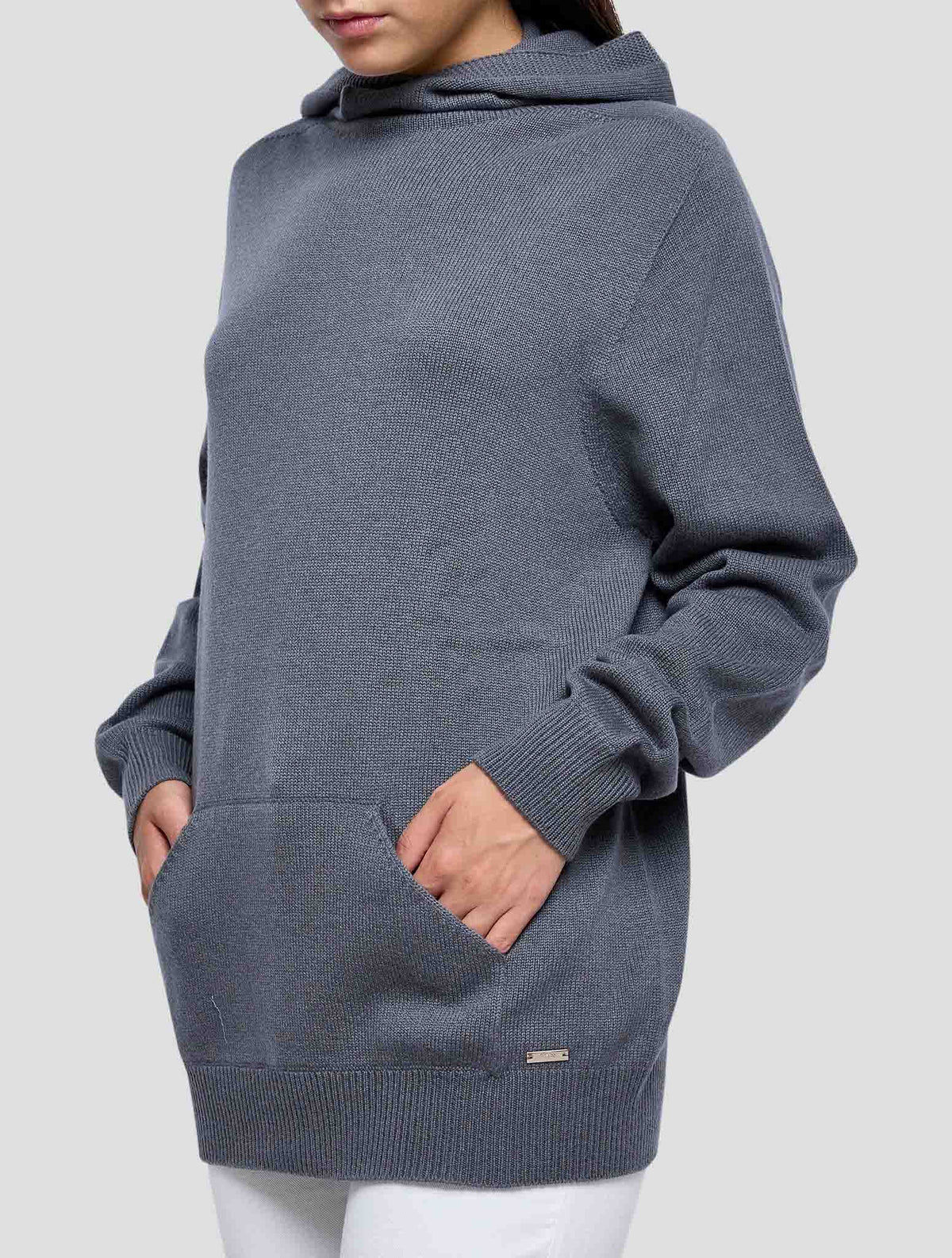 Kiton Gray Cashmere Sweater Hoodie Women
