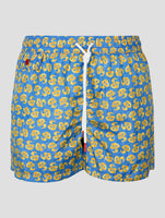 Kiton Light Blue Yellow Pl Swim Trunks