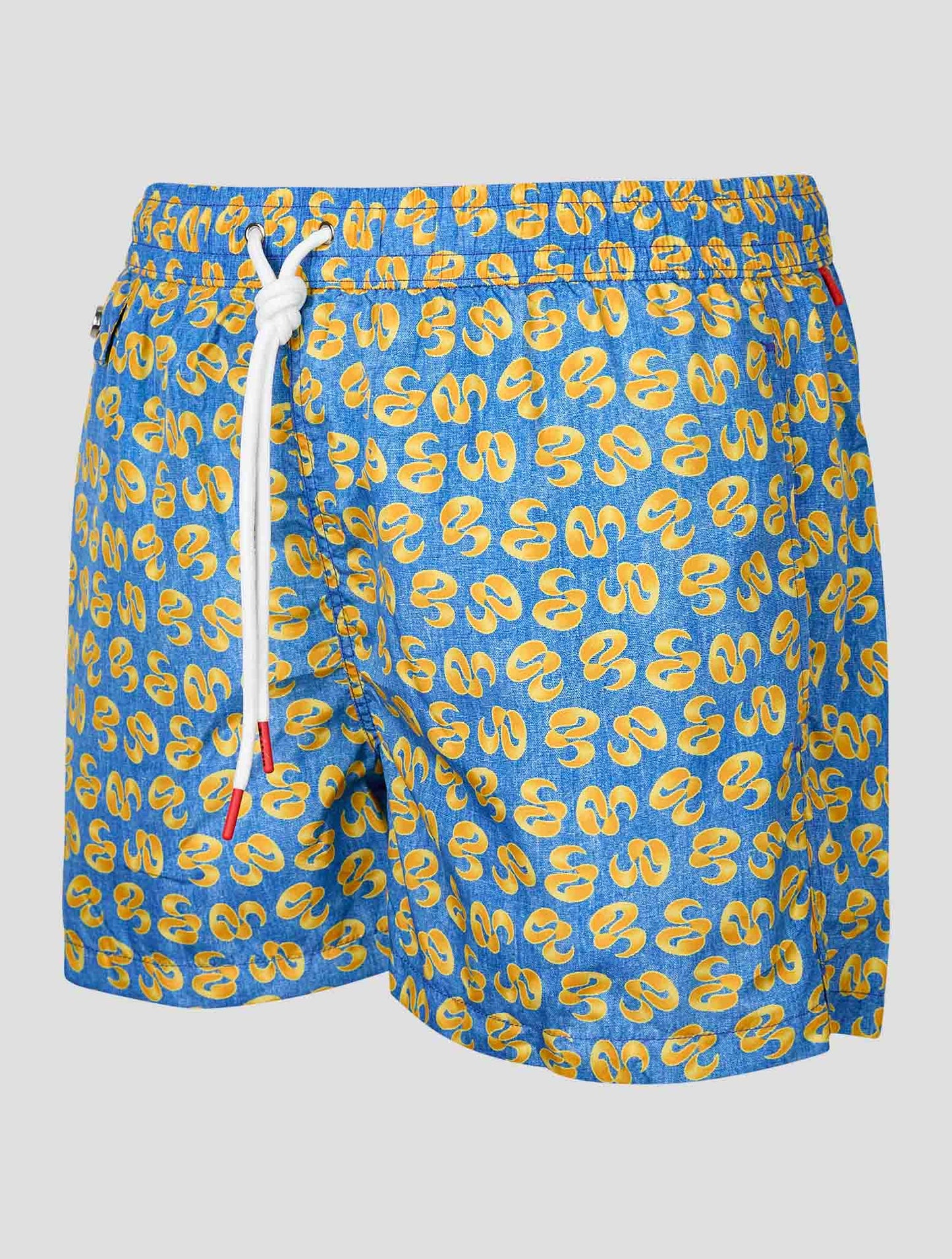 Kiton Light Blue Yellow Pl Swim Trunks