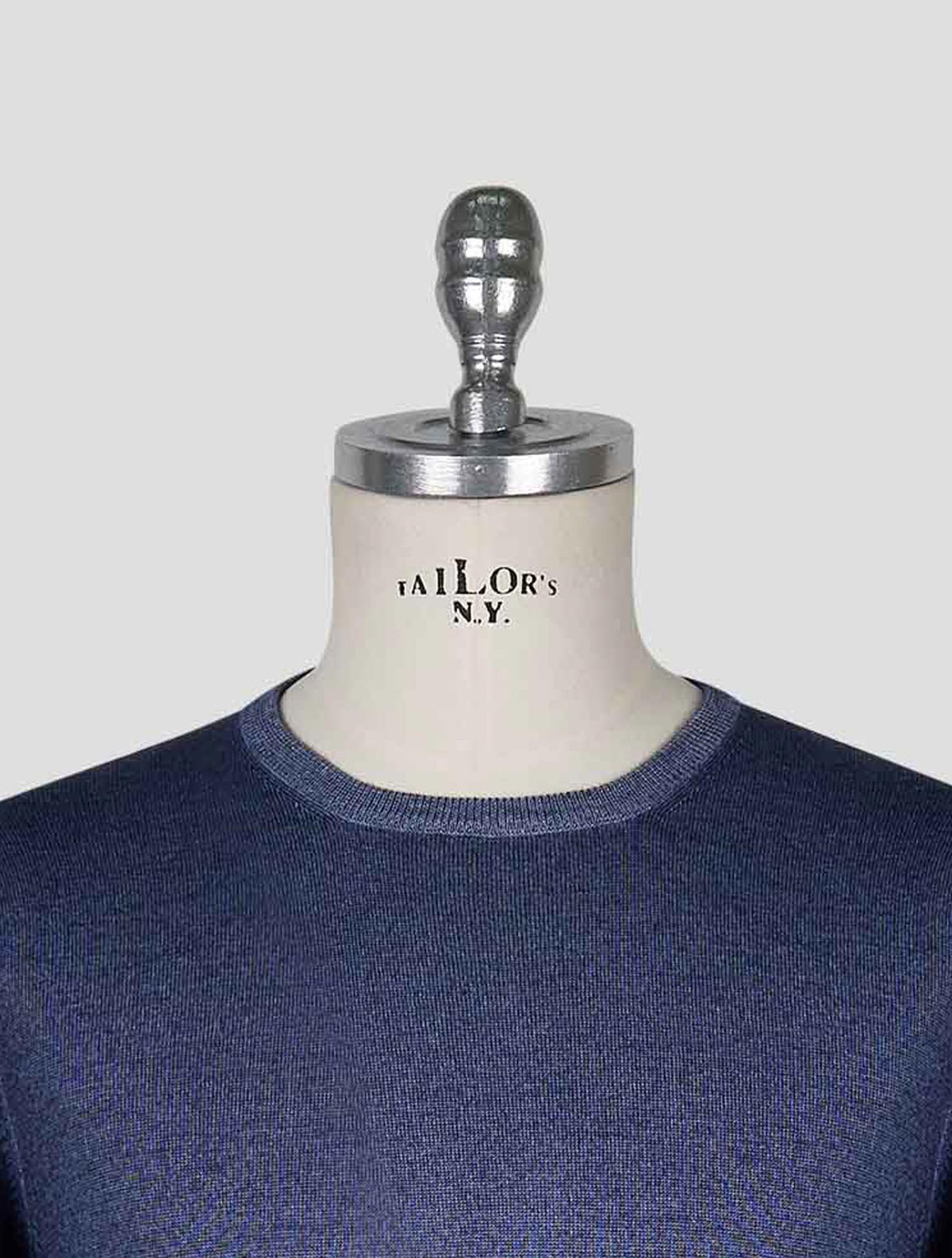 Kiton Blue Wool Sweater Crewneck