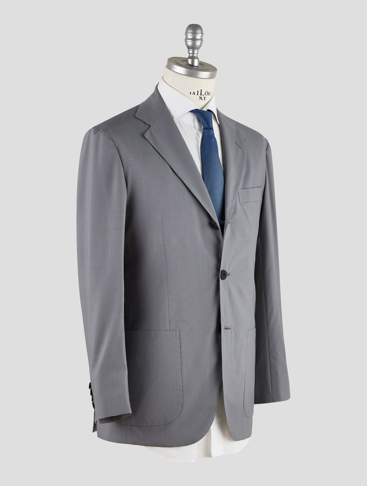 Kiton Knt Gray Virgin Wool Suit