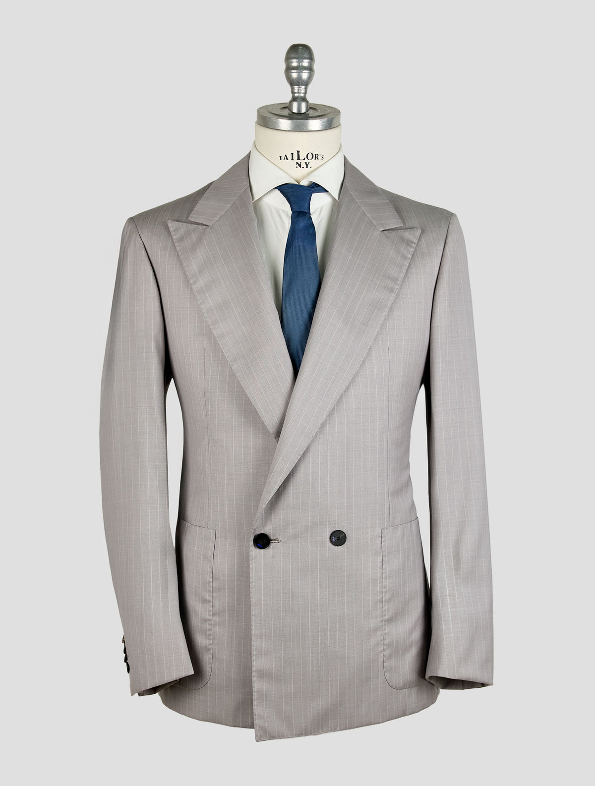 Kiton Knt Gray Virgin Wool Silk Suit