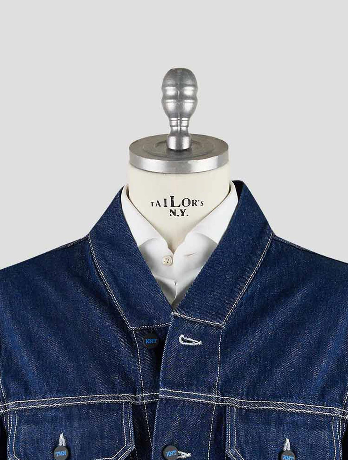 Kiton Knt Blue Cotton Coat