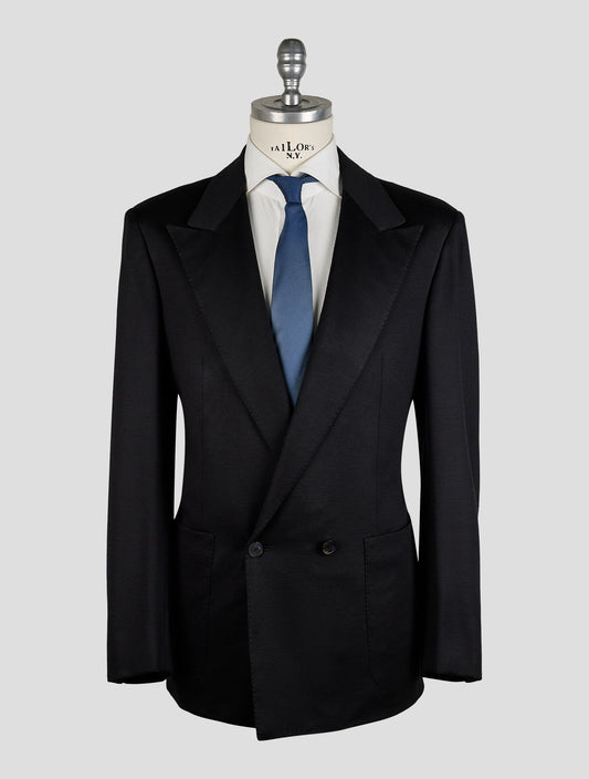 Kiton Knt Black Wool Blazer