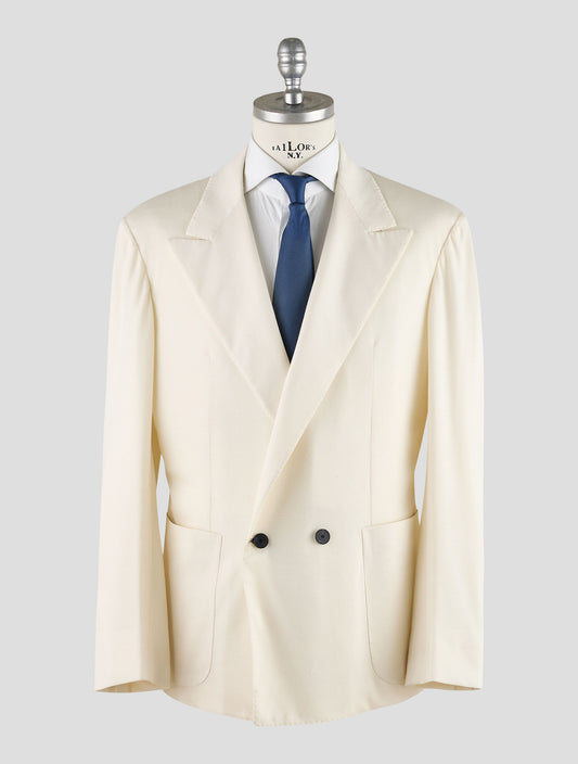 Kiton Knt White Cashmere Blazer