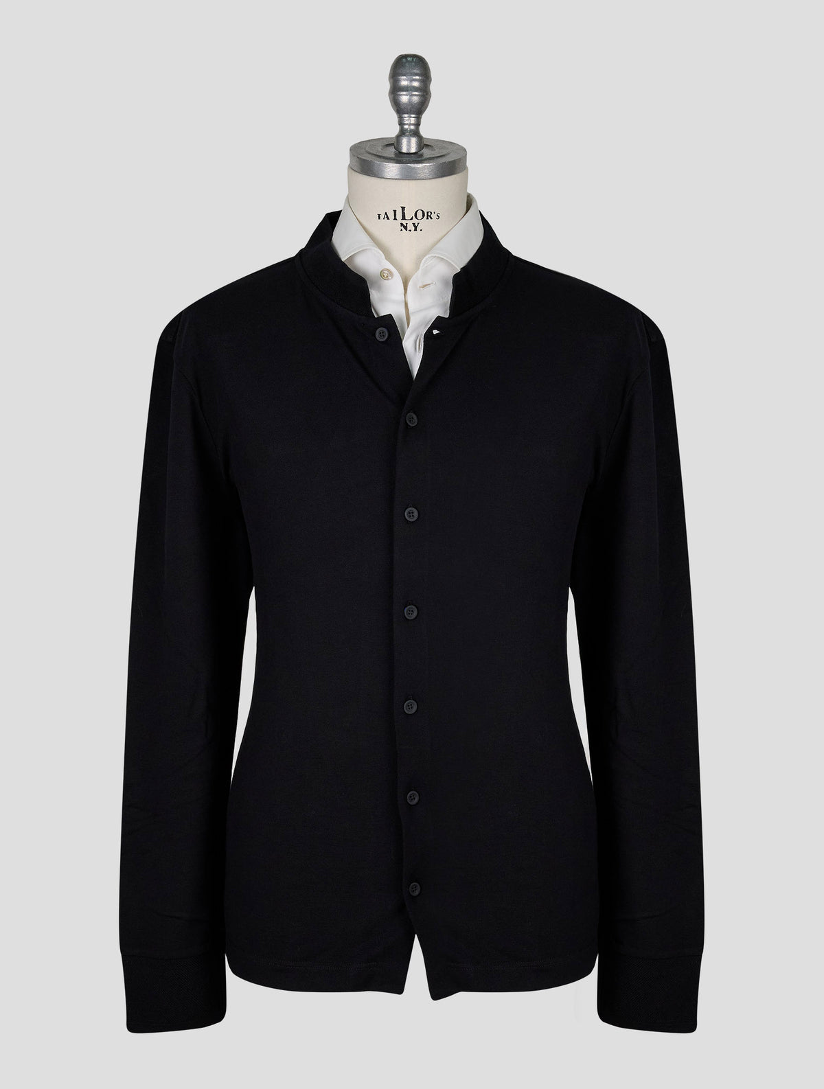 Kiton Knt Black Cotton Silk Cardigan