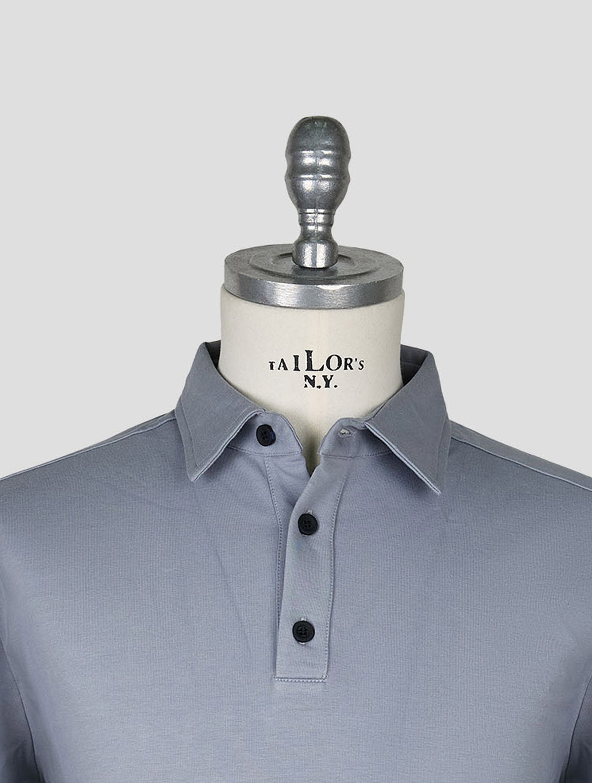 Kiton Knt Gray Cotton Ea Sweater Polo