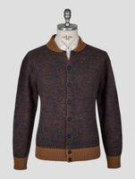 Kiton Knt Brown Blue Virgin Wool Cashmere Coat