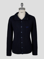 Kiton Knt Dark Blue Virgin Wool Coat
