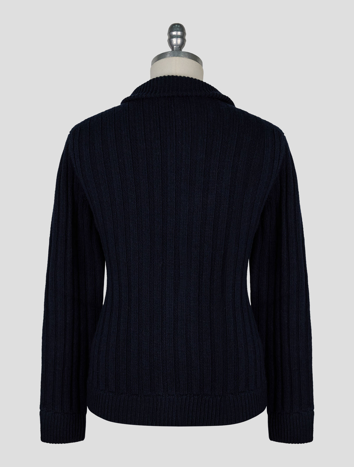 Kiton Knt Dark Blue Virgin Wool Coat