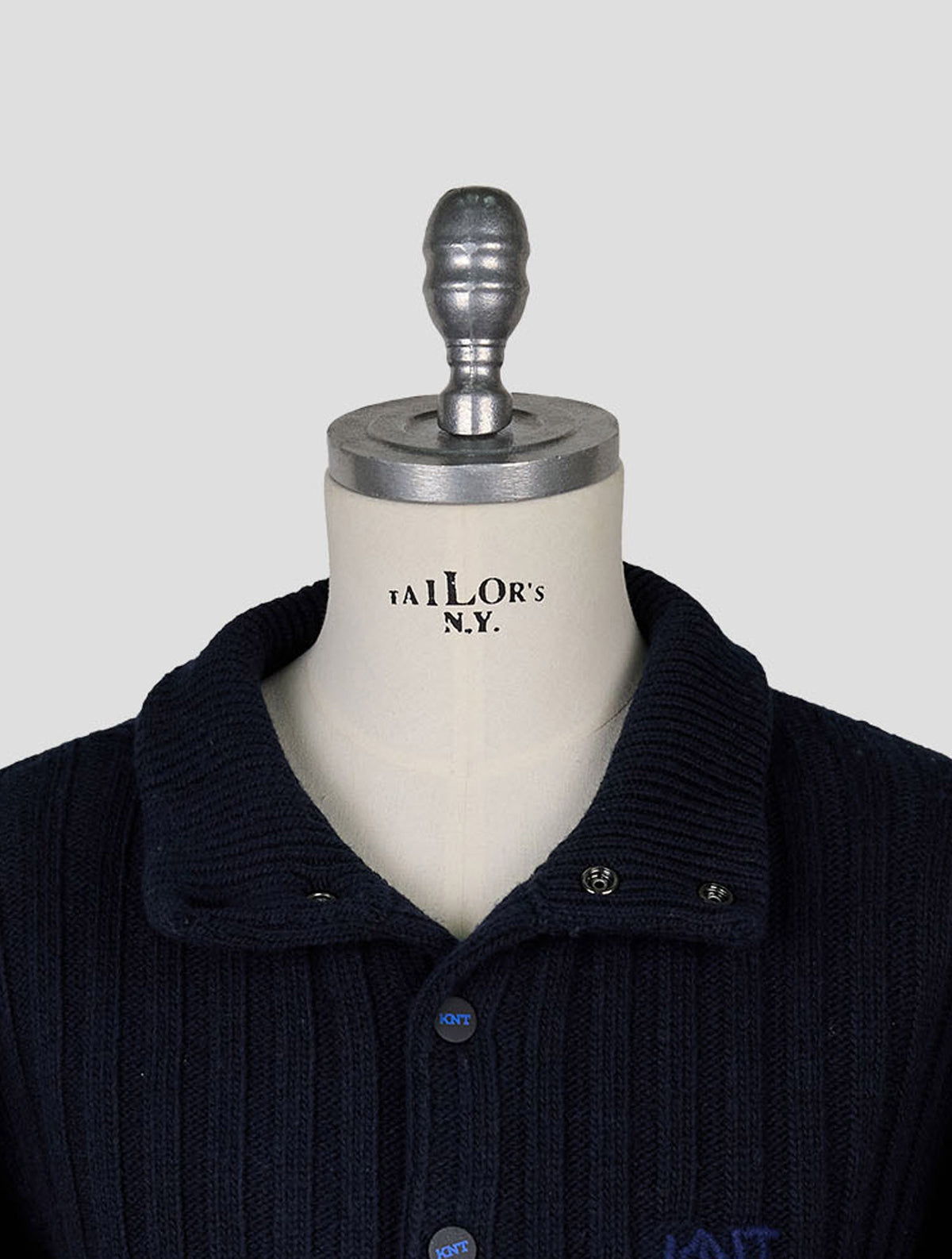 Kiton Knt Dark Blue Virgin Wool Coat