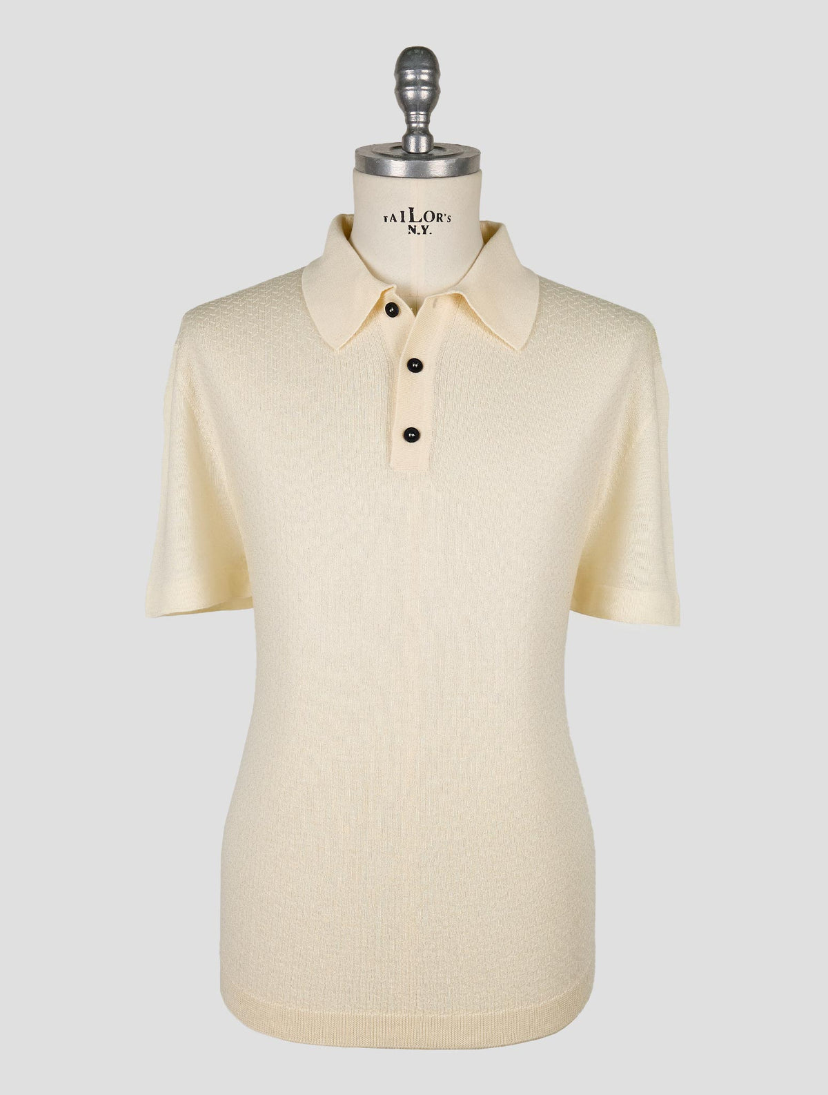 Kiton Knt White Virgin Wool Silk Polo