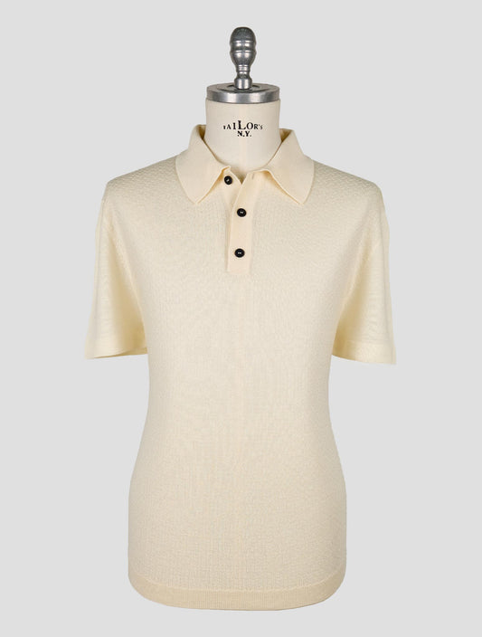 Kiton Knt White Virgin Wool Silk Polo