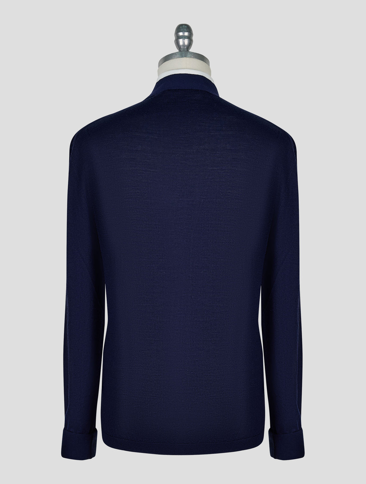 Kiton Knt Dark Blue Virgin Wool Silk Cardigan