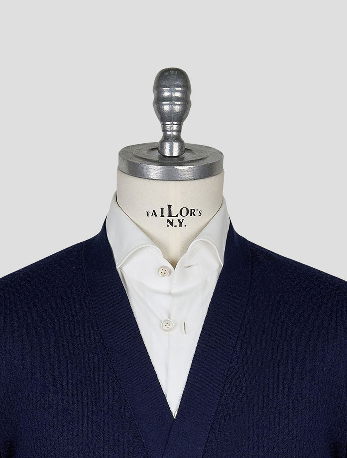Kiton Knt Dark Blue Virgin Wool Silk Cardigan