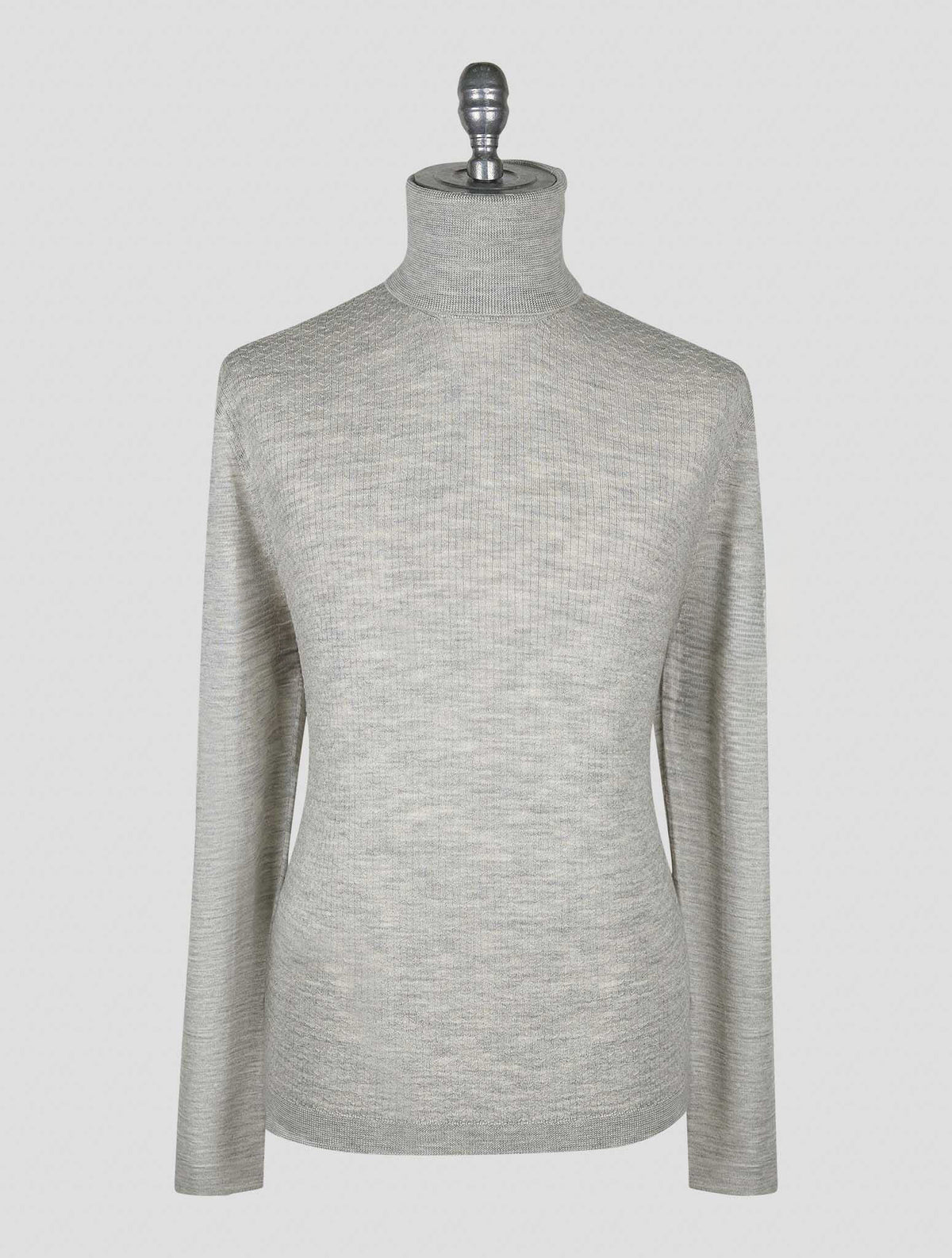 Kiton Knt Gray Virgin Wool Sweater Turtleneck
