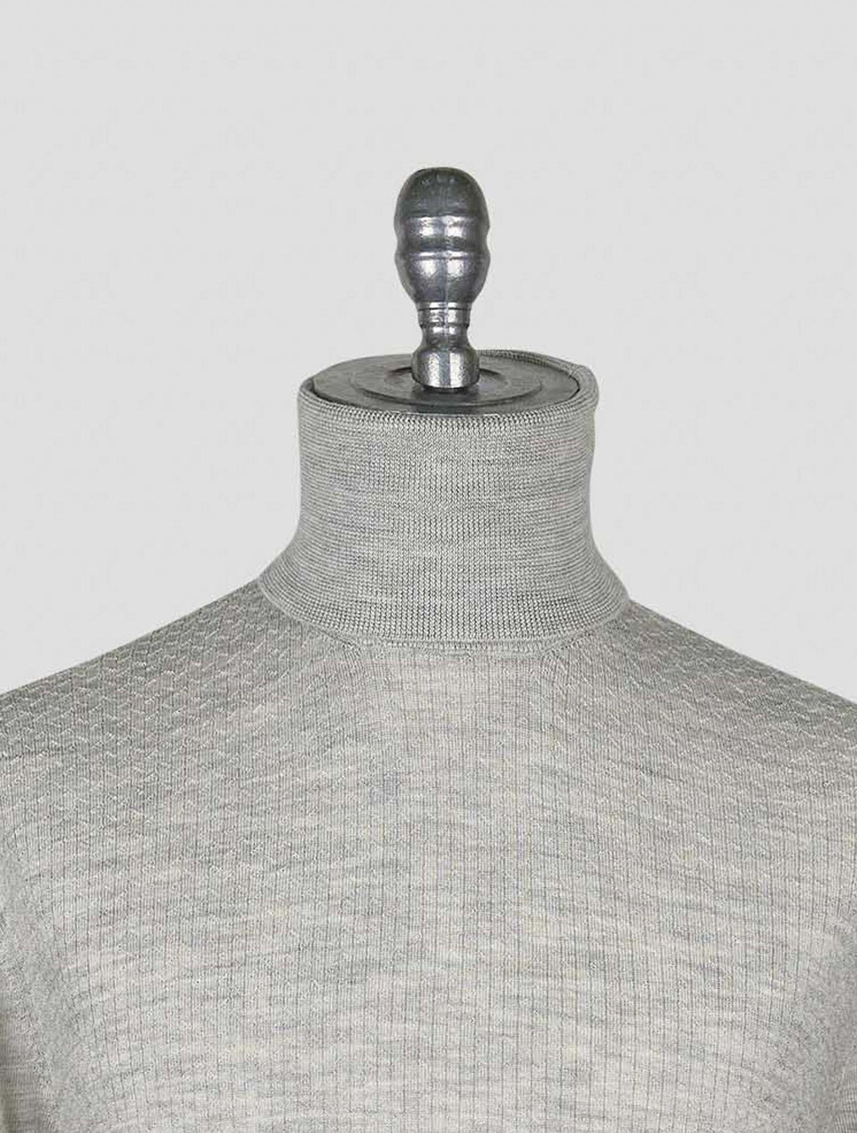 Kiton Knt Gray Virgin Wool Sweater Turtleneck