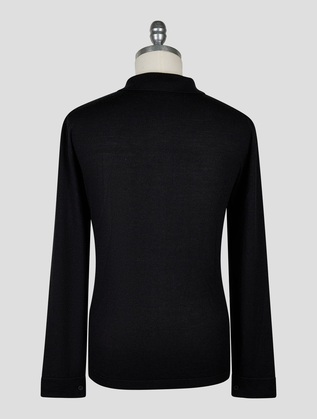 Kiton Knt Black Virgin Wool Silk Shirt