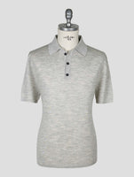 Kiton Knt Gray Virgin Wool Silk Polo