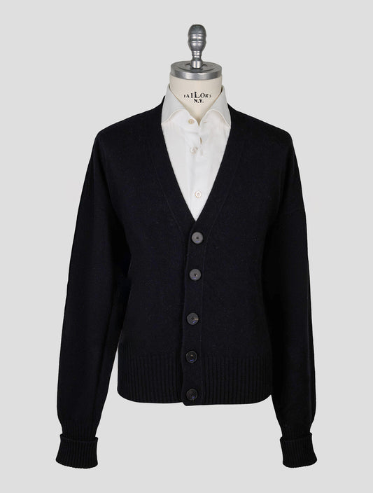 Kiton Knt Black Virgin Wool Cardigan