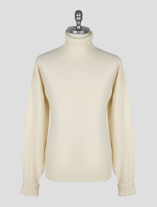 Kiton Knt White Virgin Wool Sweater Turtleneck