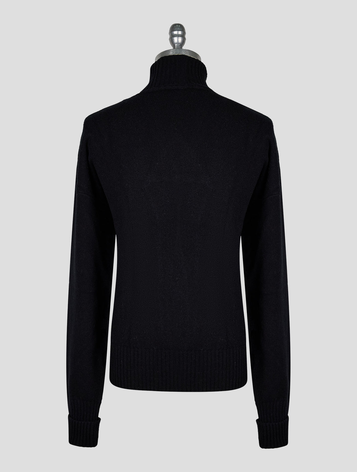 Kiton Knt Black Virgin Wool Sweater Turtleneck