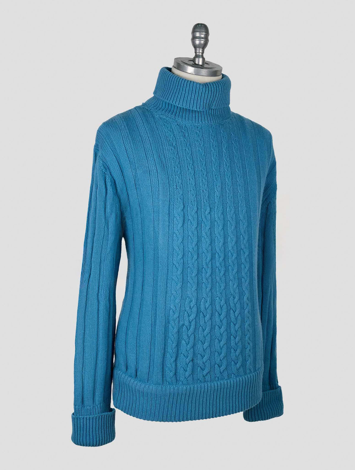 Kiton Knt Petrol Virgin Wool Sweater Turtleneck