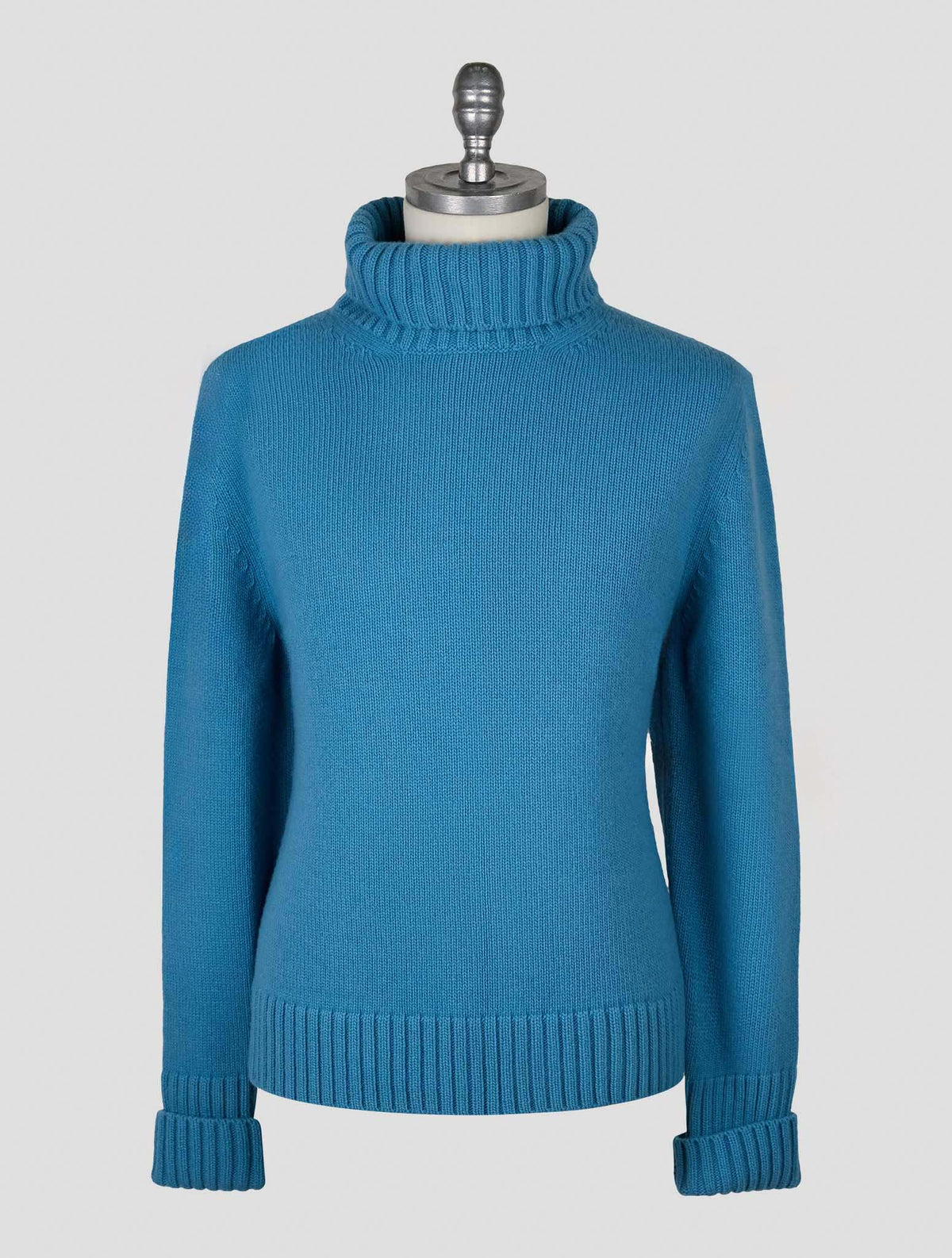 Kiton Knt Petrol Virgin Wool Sweater Turtleneck