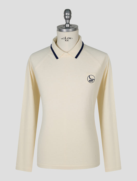 Kiton Knt White Wool Sweater Polo