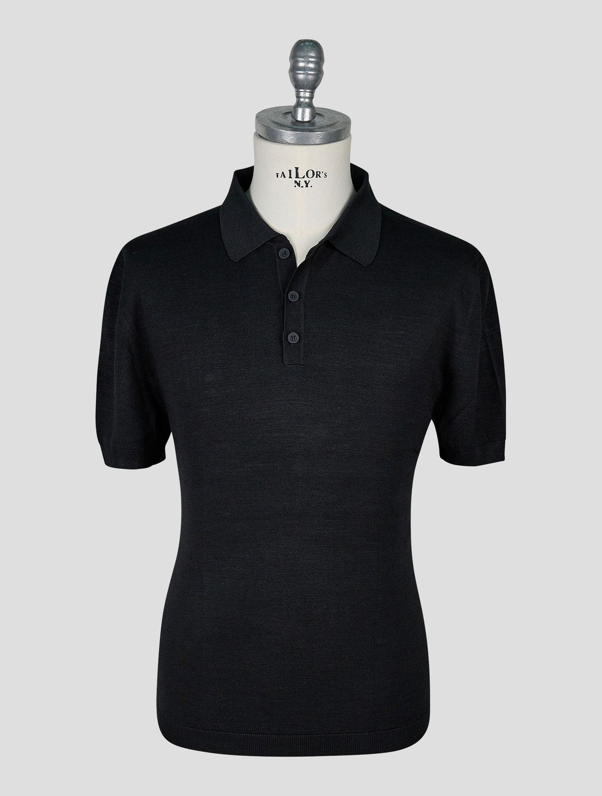 Kiton Knt Black Silk Polo