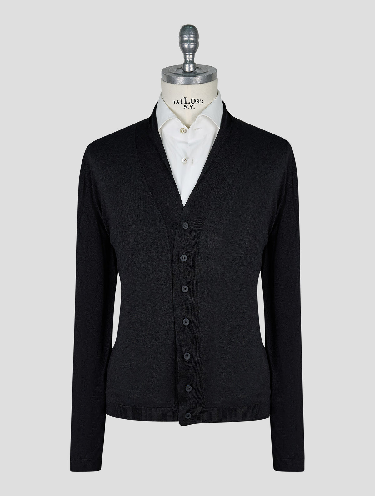Kiton Knt Black Silk Cardigan