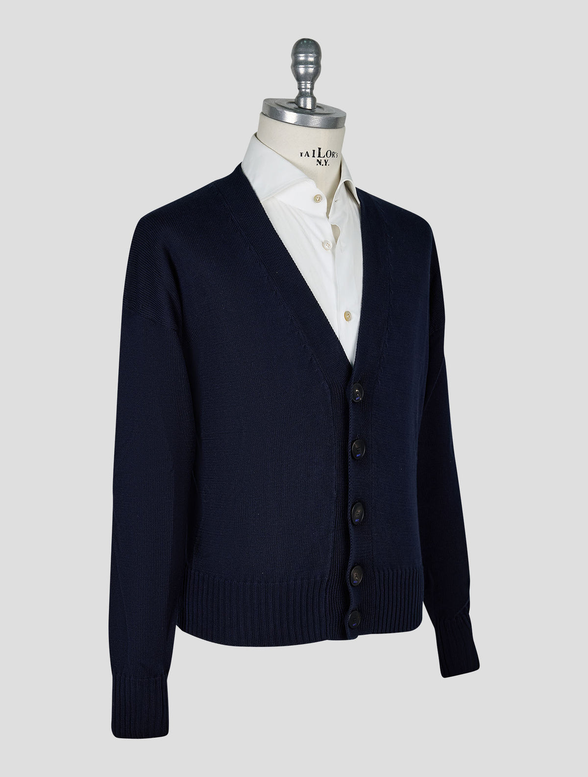 Kiton Knt Dark Blue Cotton Cardigan