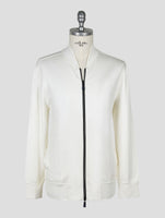 Kiton Knt White Viscose Ea Sweater Full Zip