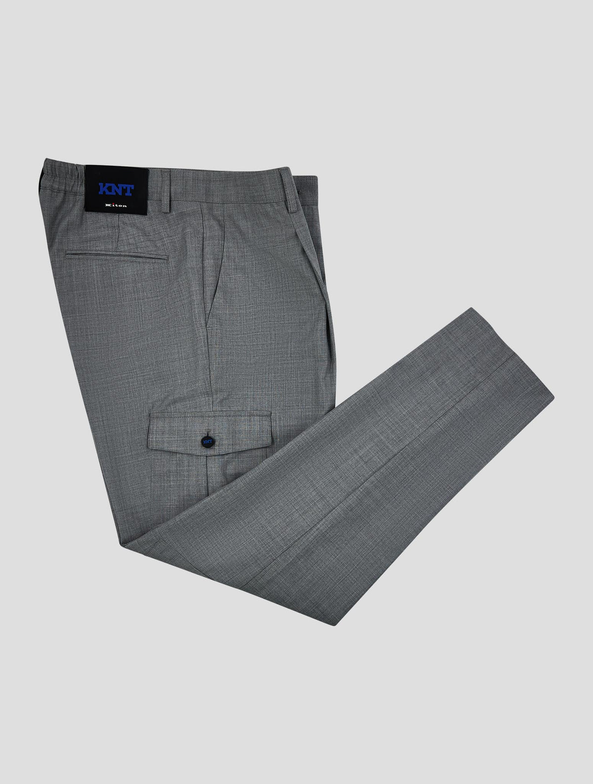 Kiton Knt Gray Wool Dress Pants