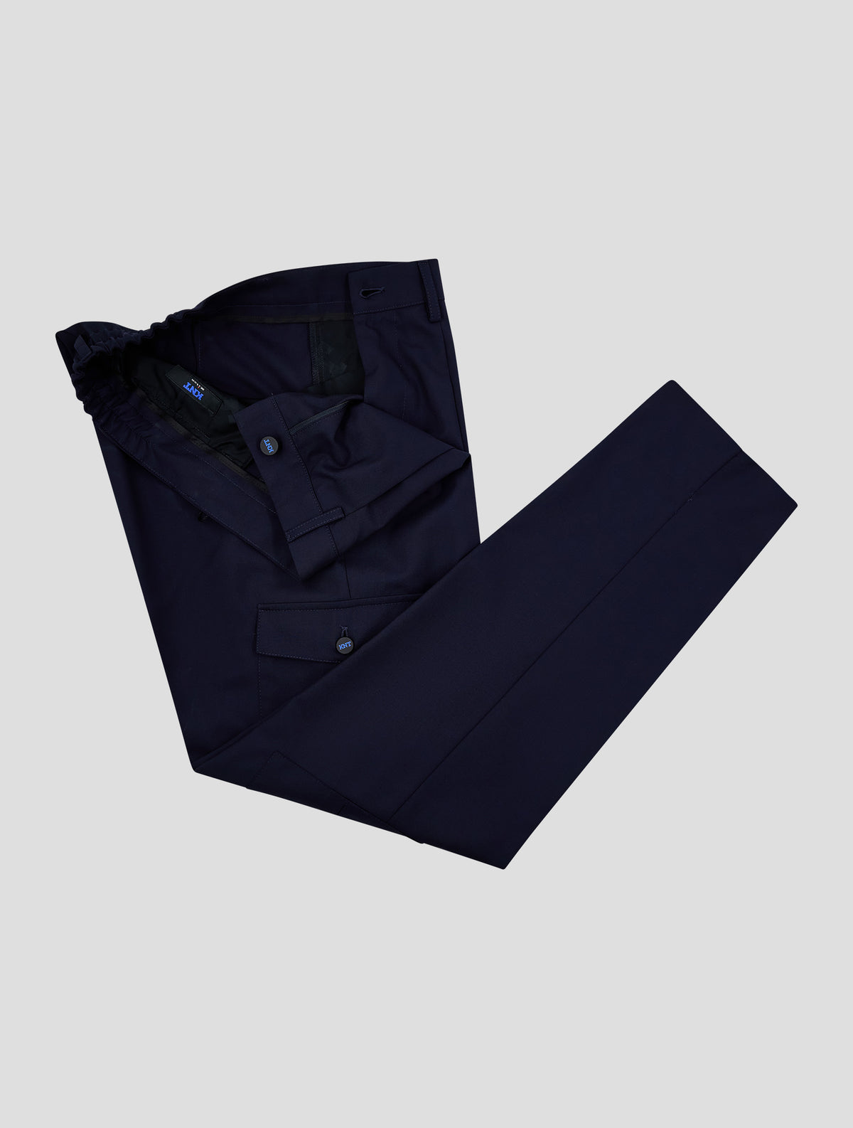 Kiton Knt Dark Blue Wool Pants