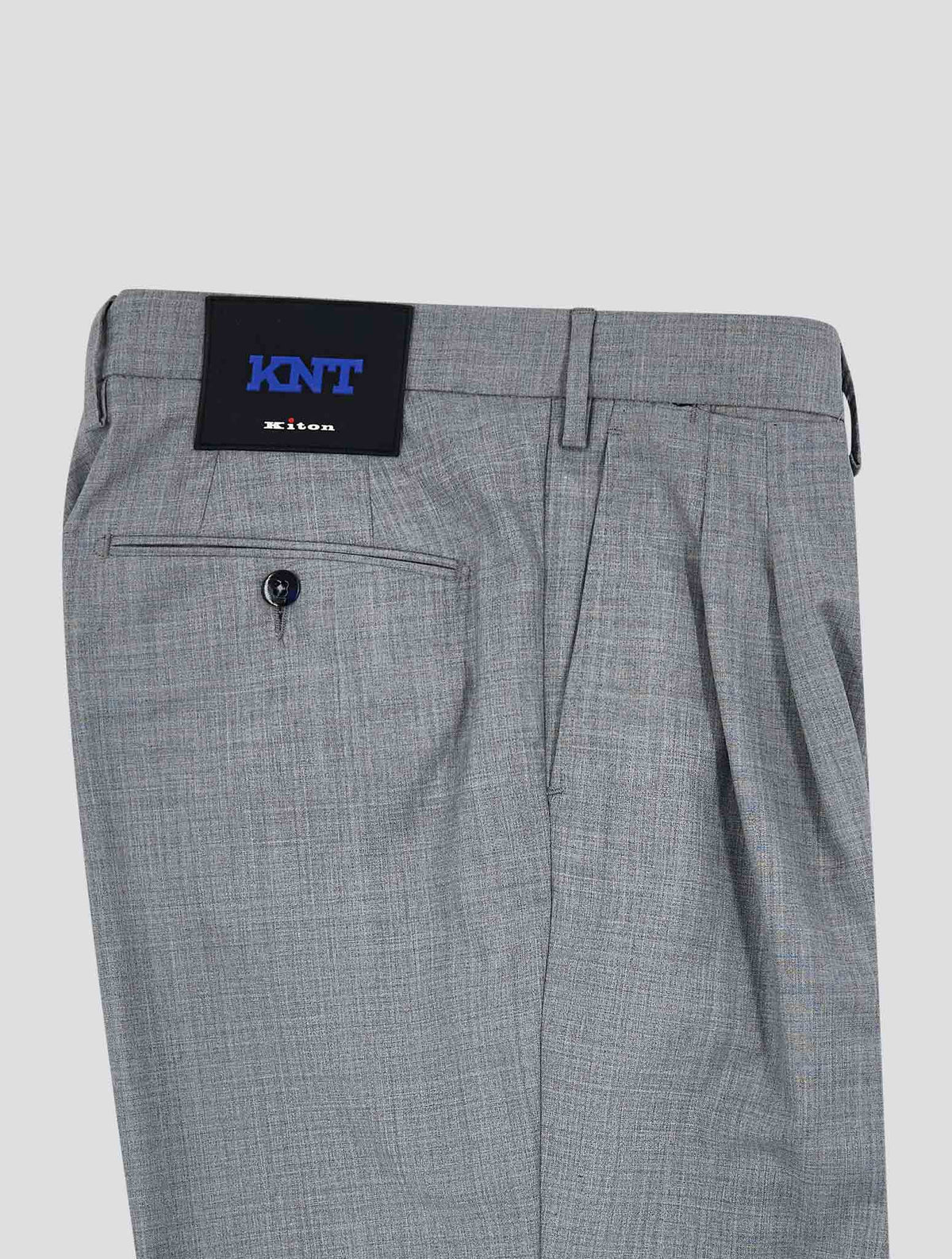 Kiton Knt Gray Wool Dress Pants