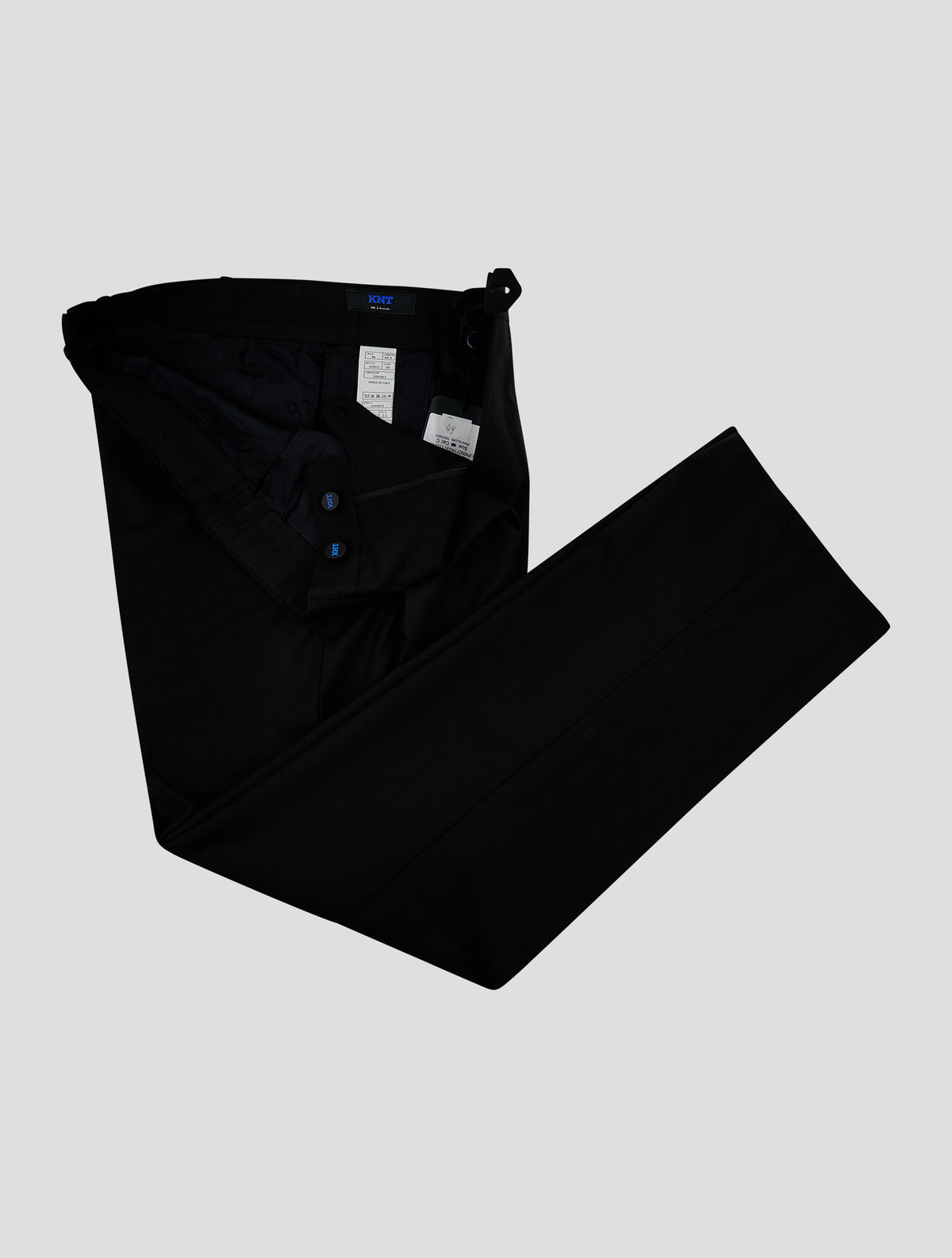 Kiton Knt Black Wool Dress Pants