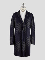 Kiton Knt Gray Blue Cashmere Pa Overcoat