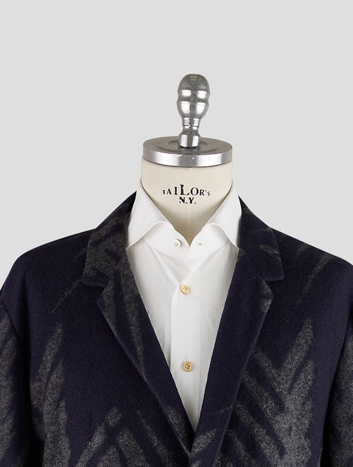 Kiton Knt Gray Blue Cashmere Pa Overcoat