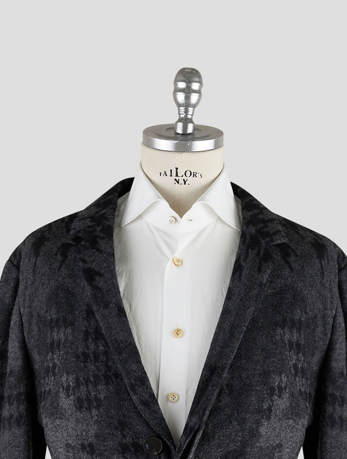 Kiton Knt Gray Black Cashmere Pa Overcoat