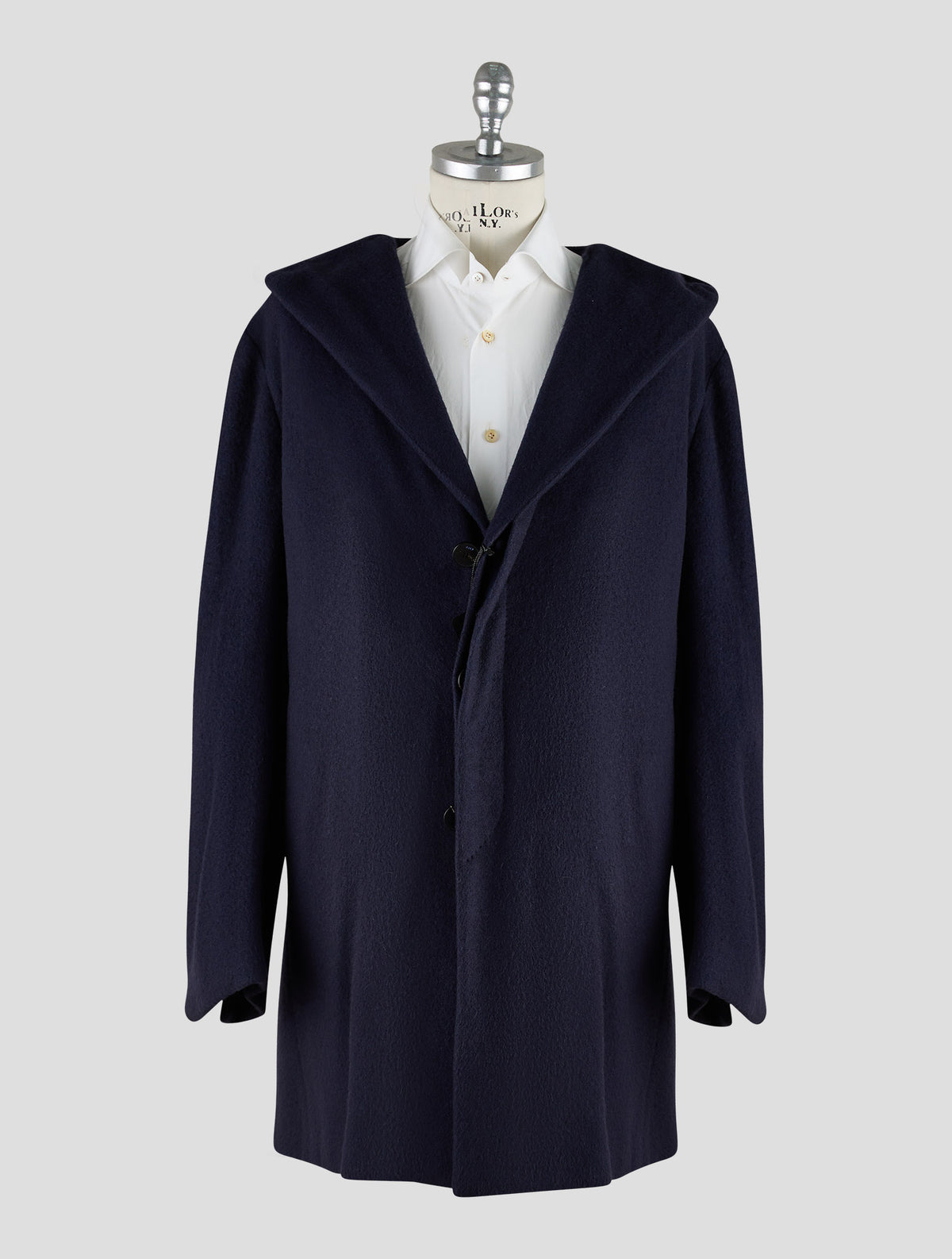 Kiton Knt Dark Blue Cashmere Pa Overcoat
